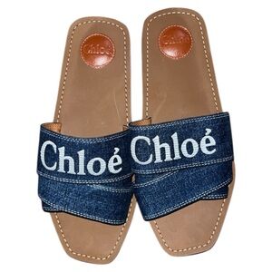 Chloé Denim Logo Strap Sandals – Size 12 – Box Included